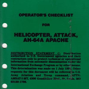 AH-64A and AH-64D Apache - Checklist